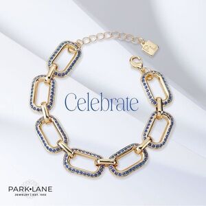 Park Lane Celebrate Bracelet - Gold and Blue Link Bracelet